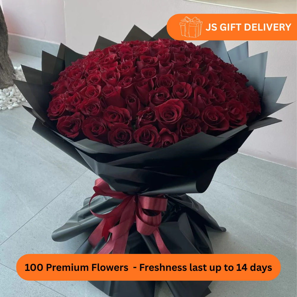 50 & 100 Rose Flowers Premium Bouquet - Last Freshness up to 07 days