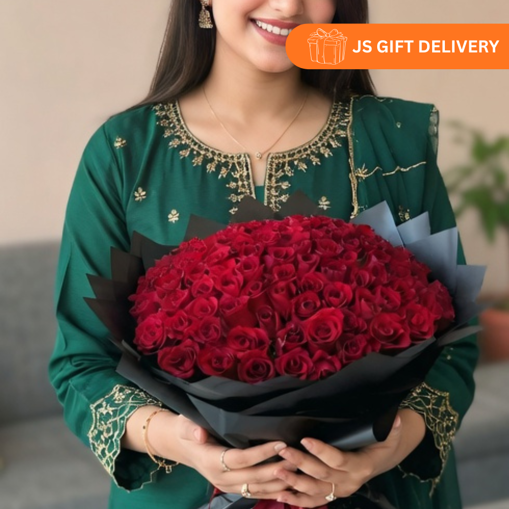 50 & 100 Rose Flowers Premium Bouquet - Last Freshness up to 07 days