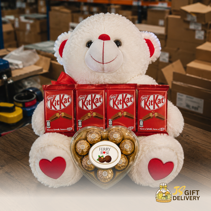 Premium Teddy Bear with Chocolates