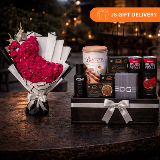 Premium Gift Box For Him/Her with Flower Bouquet
