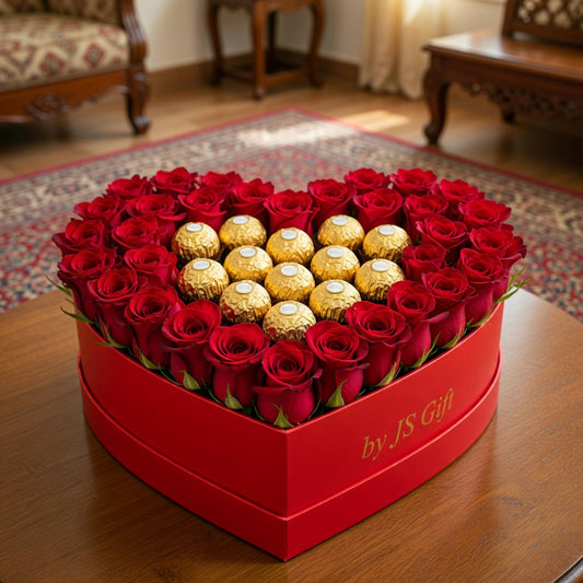 Heart Shape Premium Rose Bouquet in Box